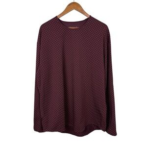 BYLT Maroon Polka Dot Drop Cut LUX Long Sleeve XXL
